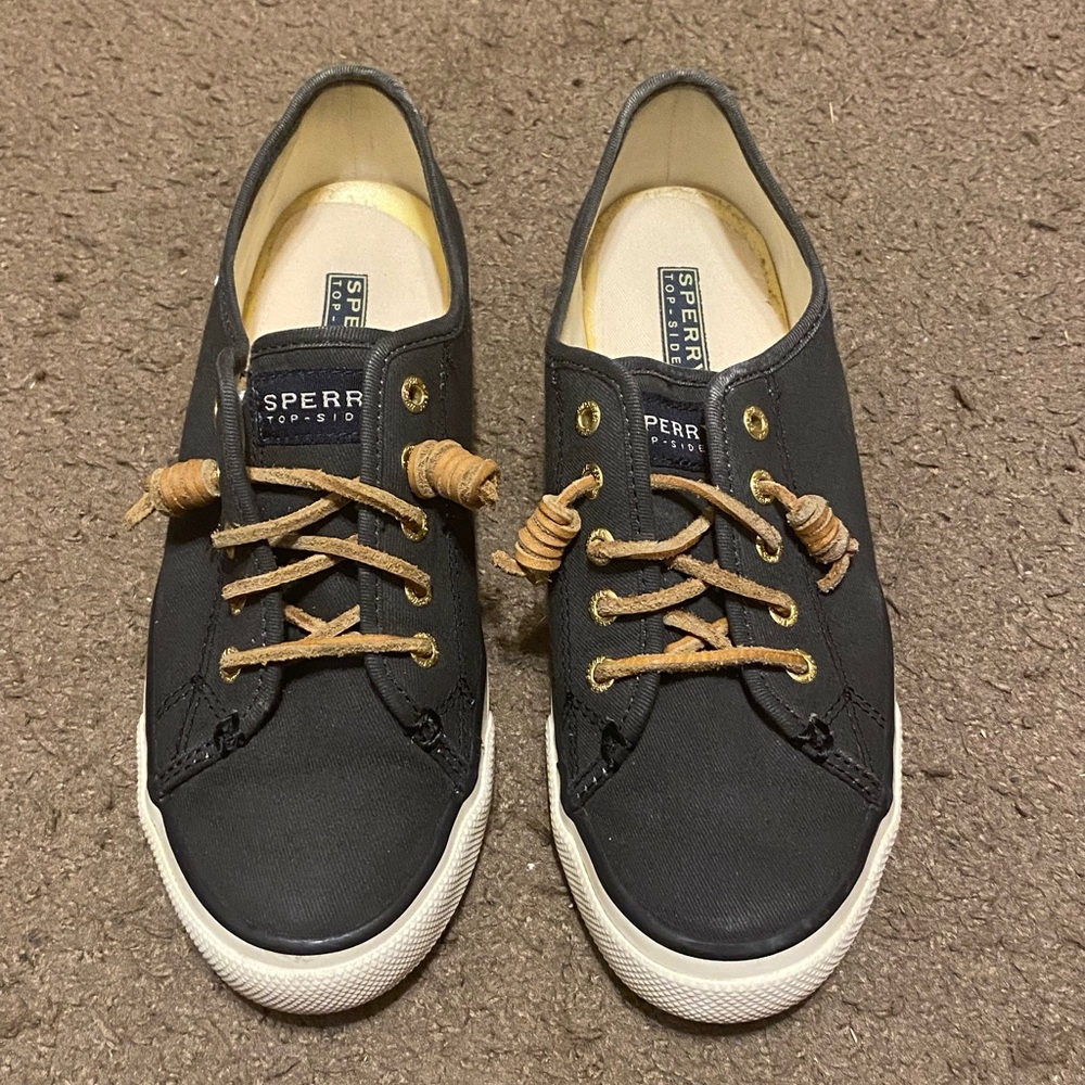Womens Sperry Top-Sider Seacoast Comfort Canvas Flats Gray White Size 6 - Picture 2 of 5